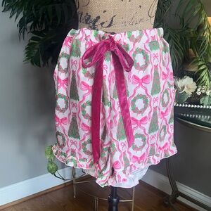 Simply Southern Festive Pink and Green Pajama Shorts